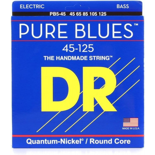 PB5-45 Pure Blues Комплект струн для 5-струнной бас-гитары, никель, Medium, 45-125, DR