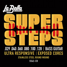 SS42-CB Super Steps Комплект струн для 6-струнной бас-гитары, сталь, 29-128, La Bella SS42-CB Super Steps Комплект струн для 6-струнной бас-гитары, сталь, 29-128, La Bella
