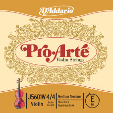 J5601W-4/4M Pro-Arte Отдельная струна Е/Ми для скрипки размером 4/4, среднее натяжение, D'Addario
