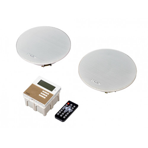 LAMX210S Комплект из 2 потолочных громкоговорителей и настенного усилителя, LAudio