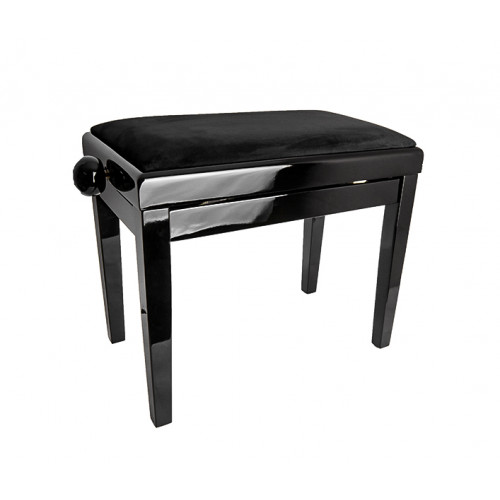 HY-PJ018B-GLOSS-BLACK Банкетка, черный/черный, вельвет, Rin