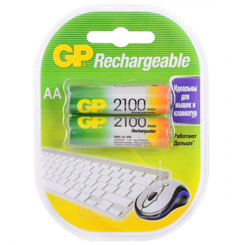 GP210AAHC-2DECRC2 Аккумуляторный элемент питания АА, Ni-MH, 2100, 2шт, GP