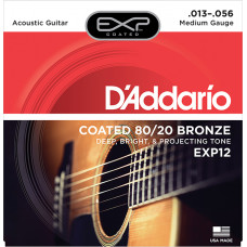 EXP12 COATED 80/20 Струны для акустической гитары Medium 13-56 D`Addario